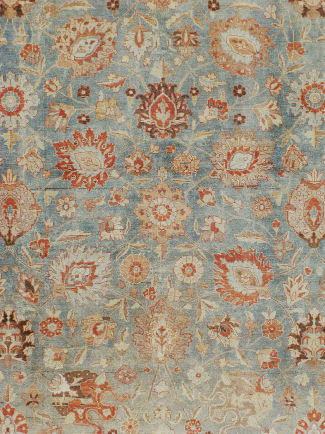 Antique Persian Tabriz Square Rug, No.14522 - Staging