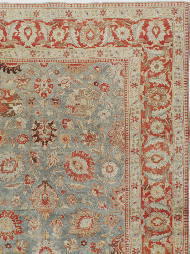 Antique Persian Tabriz Square Rug, No.14522 - Staging
