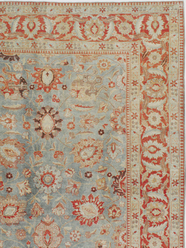 Antique Persian Tabriz Square Rug, No.14522 - Staging