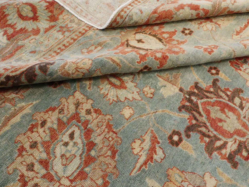 Antique Persian Tabriz Square Rug, No.14522 - Staging