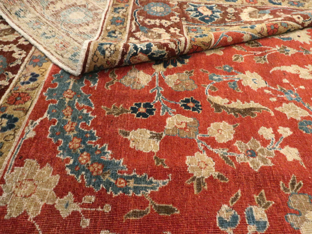 Antique Persian Tabriz Small Room Size Carpet, No.14542 - Staging