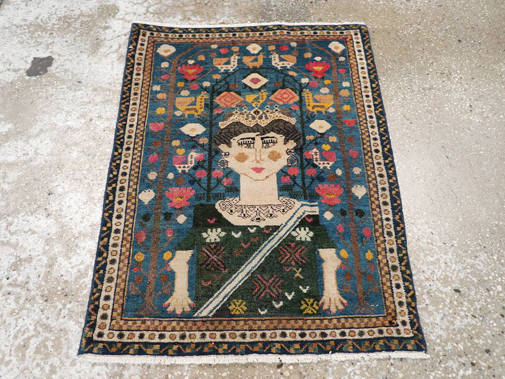 Antique Northwest Persian Pictorial Rug, No.14557 - Staging