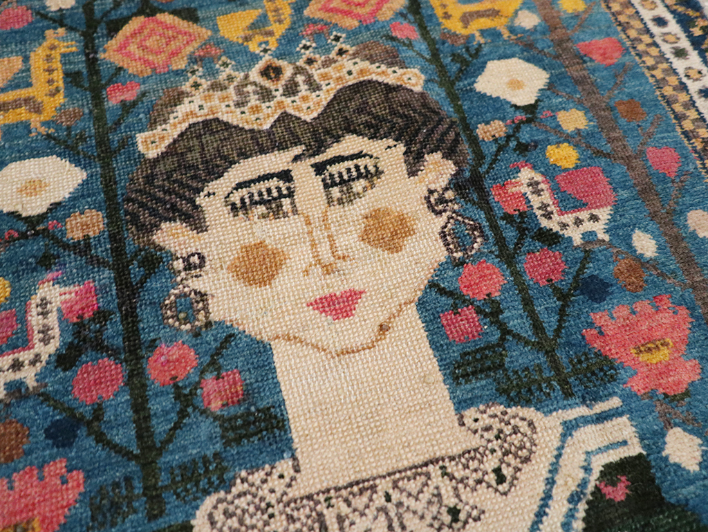 Antique Northwest Persian Pictorial Rug, No.14557 - Staging