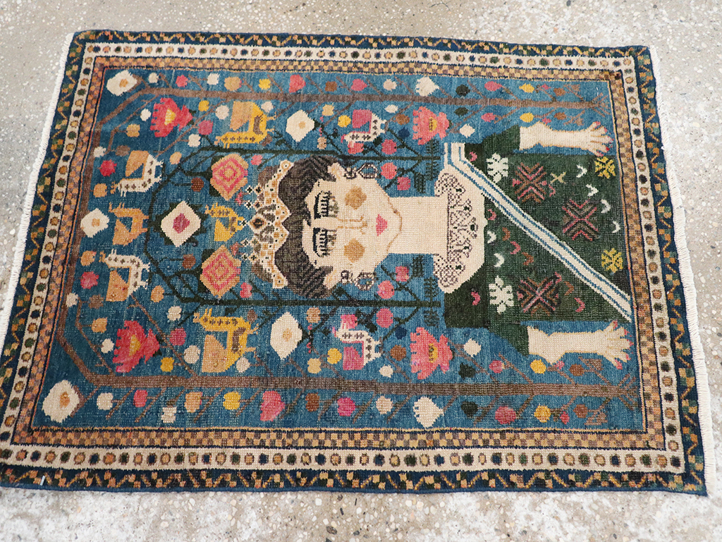 Antique Northwest Persian Pictorial Rug, No.14557 - Staging