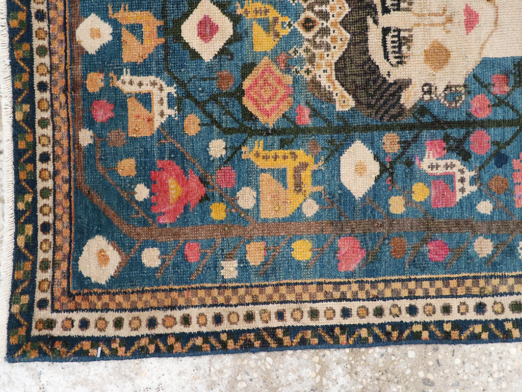 Antique Northwest Persian Pictorial Rug, No.14557 - Staging