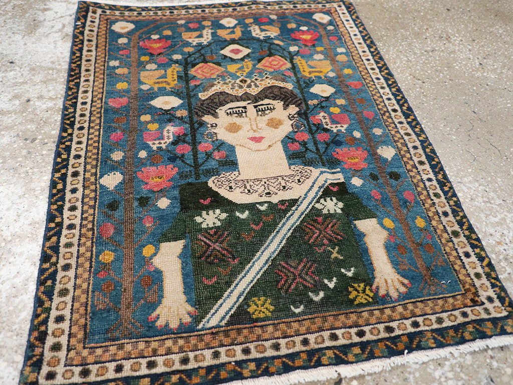 Antique Northwest Persian Pictorial Rug, No.14557 - Staging