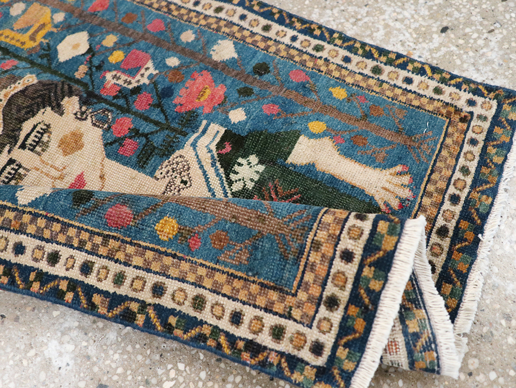 Antique Northwest Persian Pictorial Rug, No.14557 - Staging