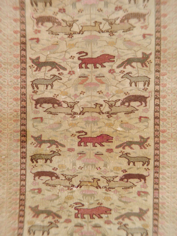 Antique Caucasian Karabagh Pictorial Rug, No.14600 - Staging