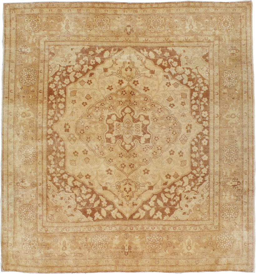 Antique Persian Tabriz Square Carpet, No.14643 - Staging
