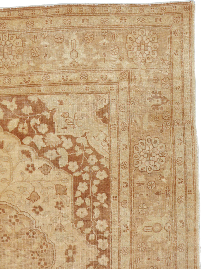 Antique Persian Tabriz Square Carpet, No.14643 - Staging