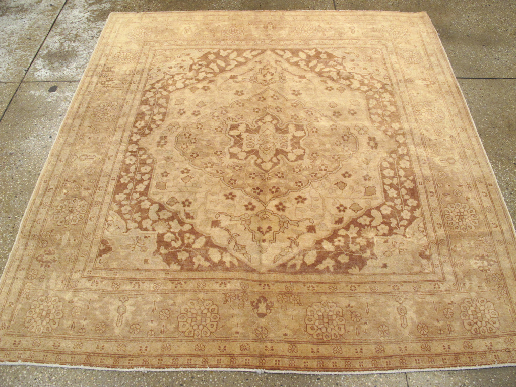Antique Persian Tabriz Square Carpet, No.14643 - Staging