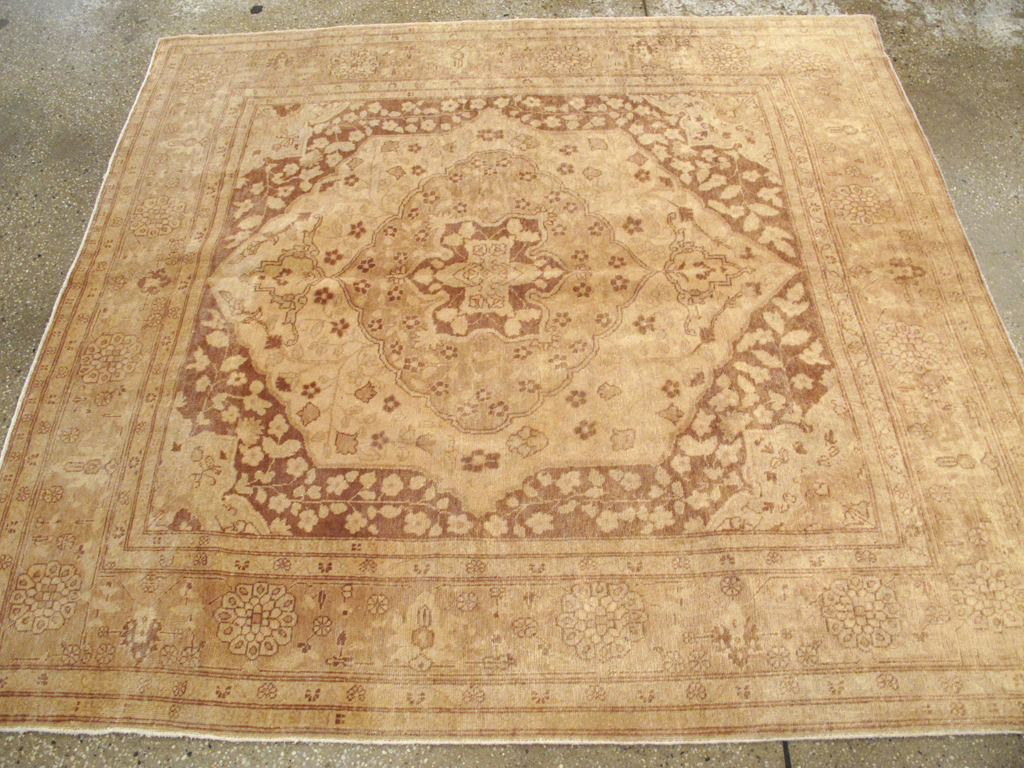 Antique Persian Tabriz Square Carpet, No.14643 - Staging