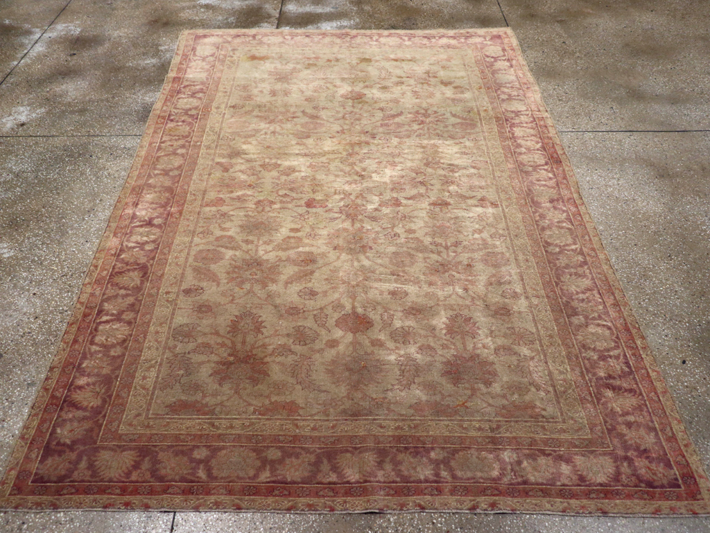 Antique Turkish Oushak Carpet, No.14683 - Staging