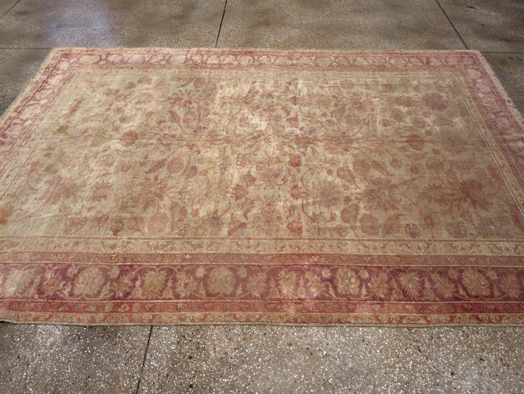 Antique Turkish Oushak Carpet, No.14683 - Staging