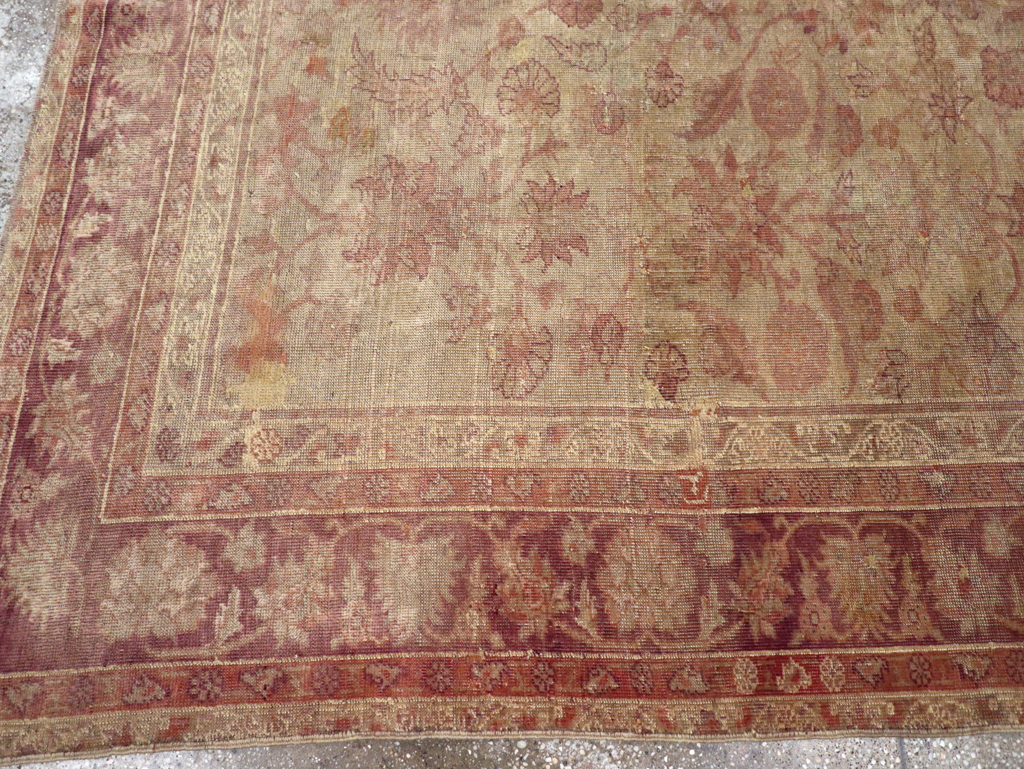 Antique Turkish Oushak Carpet, No.14683 - Staging