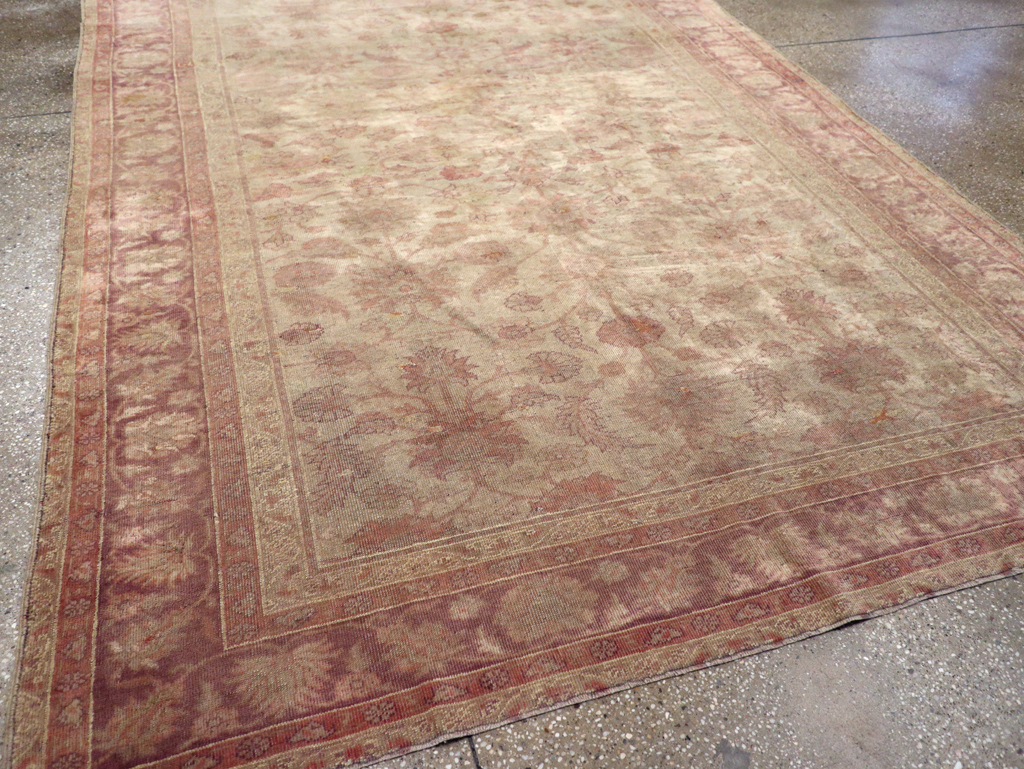 Antique Turkish Oushak Carpet, No.14683 - Staging
