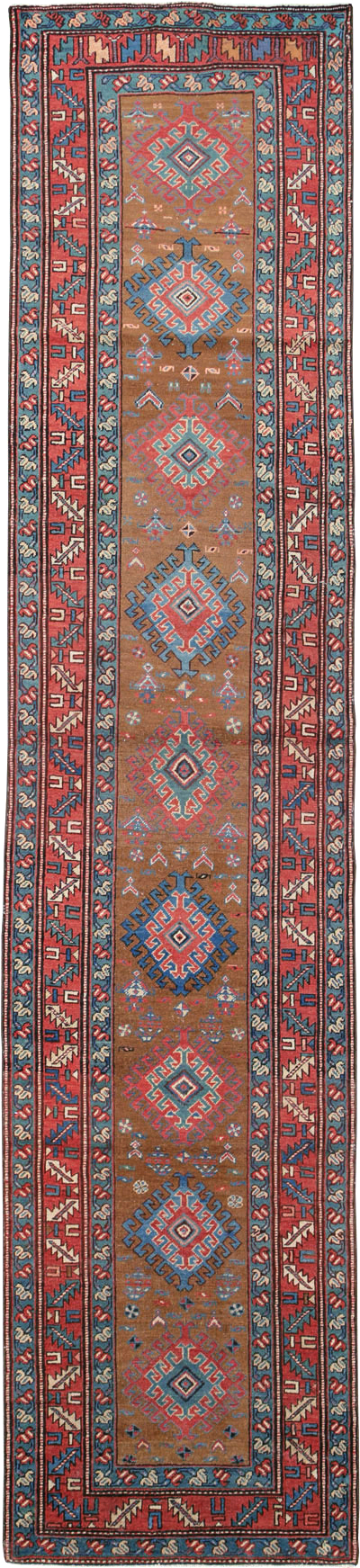 Antique Persian Heriz Runner, No.14752 - Staging