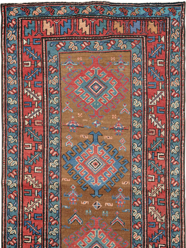 Antique Persian Heriz Runner, No.14752 - Staging