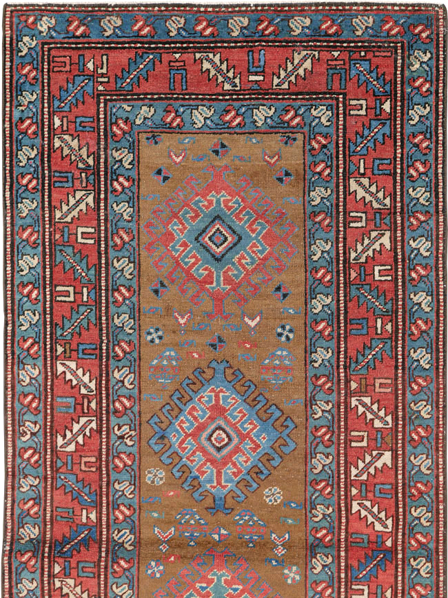 Antique Persian Heriz Runner, No.14752 - Staging