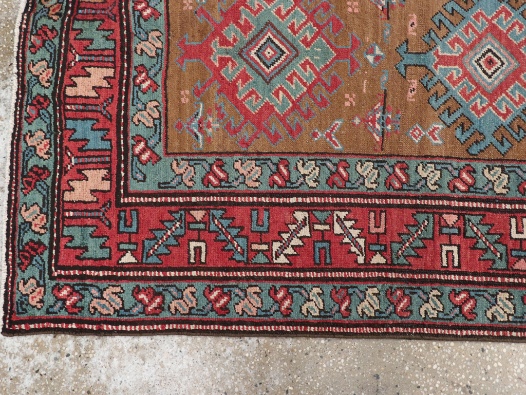 Antique Persian Heriz Runner, No.14752 - Staging