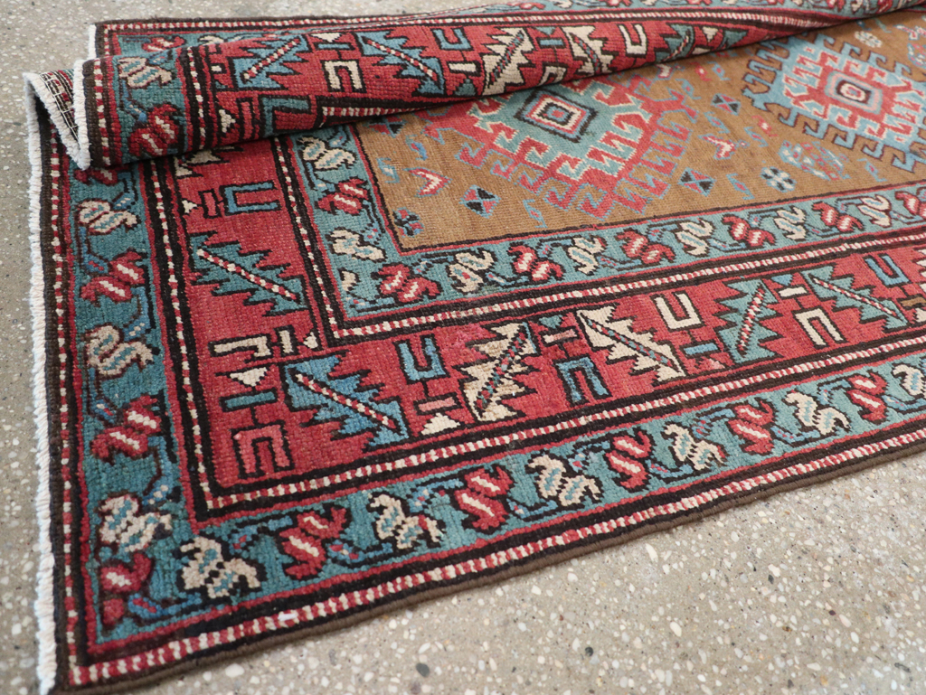 Antique Persian Heriz Runner, No.14752 - Staging