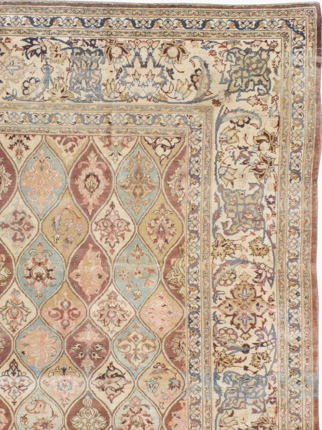Vintage Persian Kashan Carpet, No.14830 - Staging
