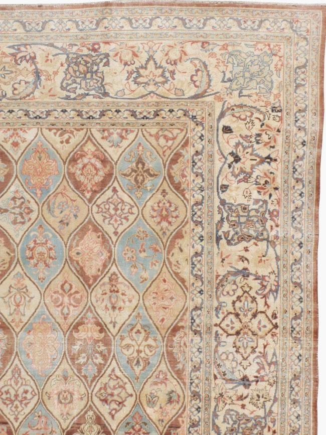 Vintage Persian Kashan Carpet, No.14830 - Staging