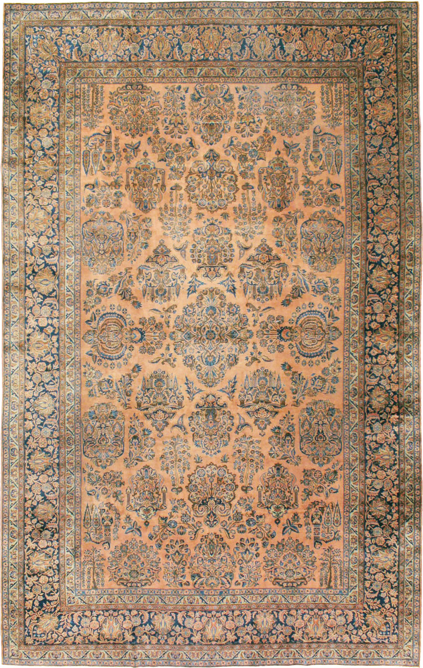 Antique Persian Kashan Carpet, No.14853 - Staging
