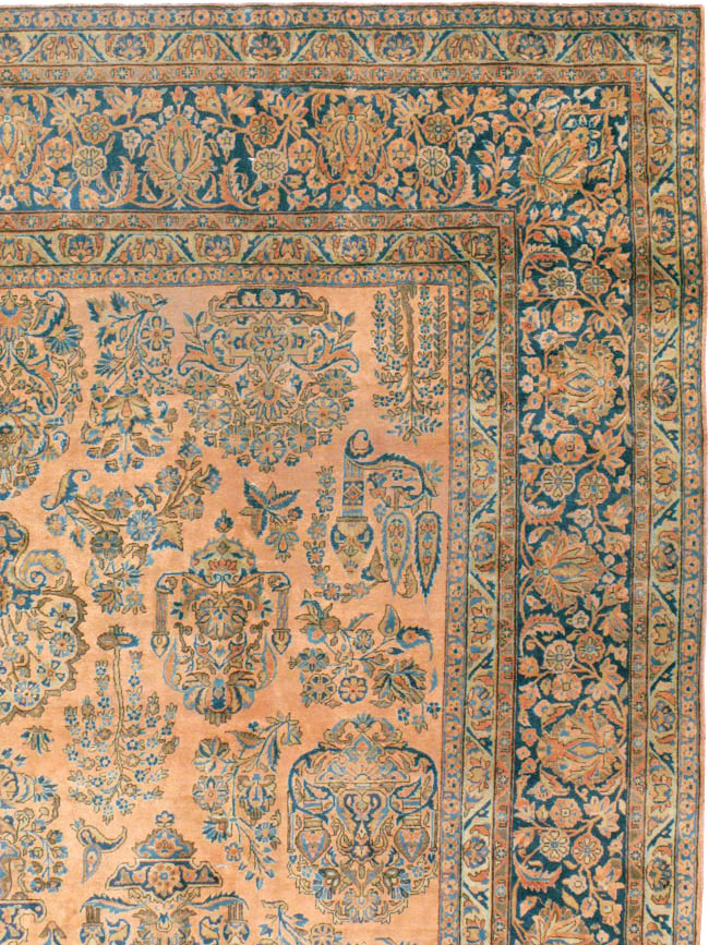 Antique Persian Kashan Carpet, No.14853 - Staging