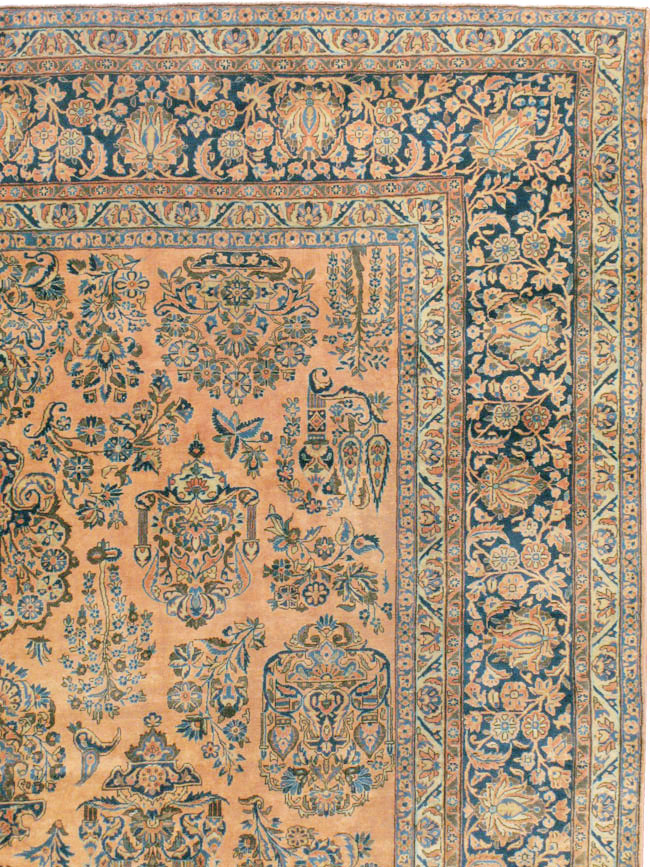 Antique Persian Kashan Carpet, No.14853 - Staging
