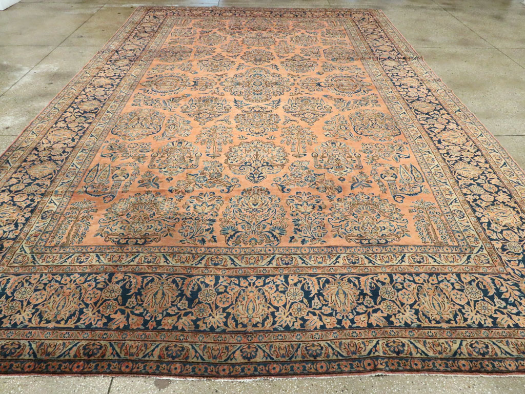 Antique Persian Kashan Carpet, No.14853 - Staging