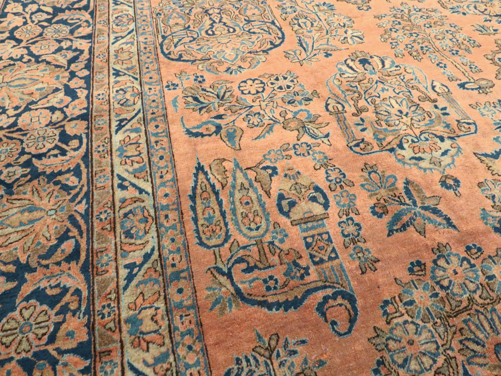 Antique Persian Kashan Carpet, No.14853 - Staging