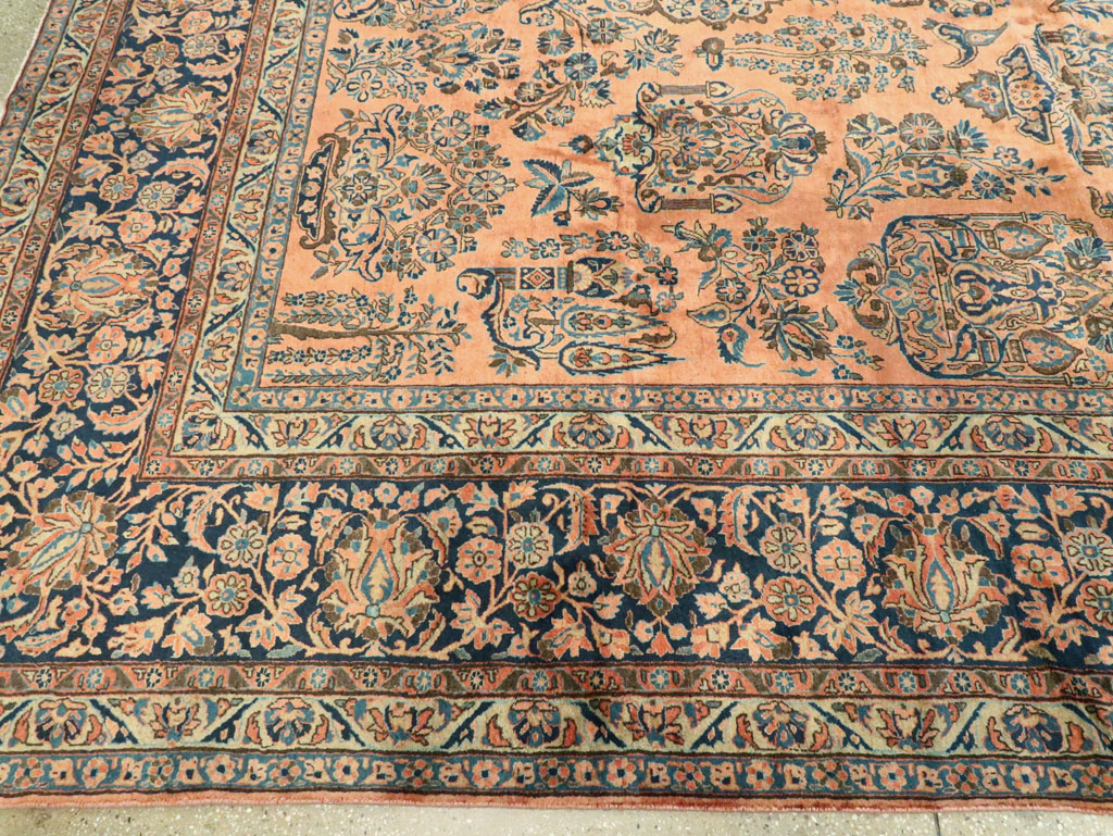 Antique Persian Kashan Carpet, No.14853 - Staging