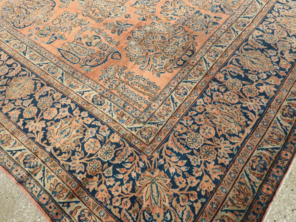 Antique Persian Kashan Carpet, No.14853 - Staging