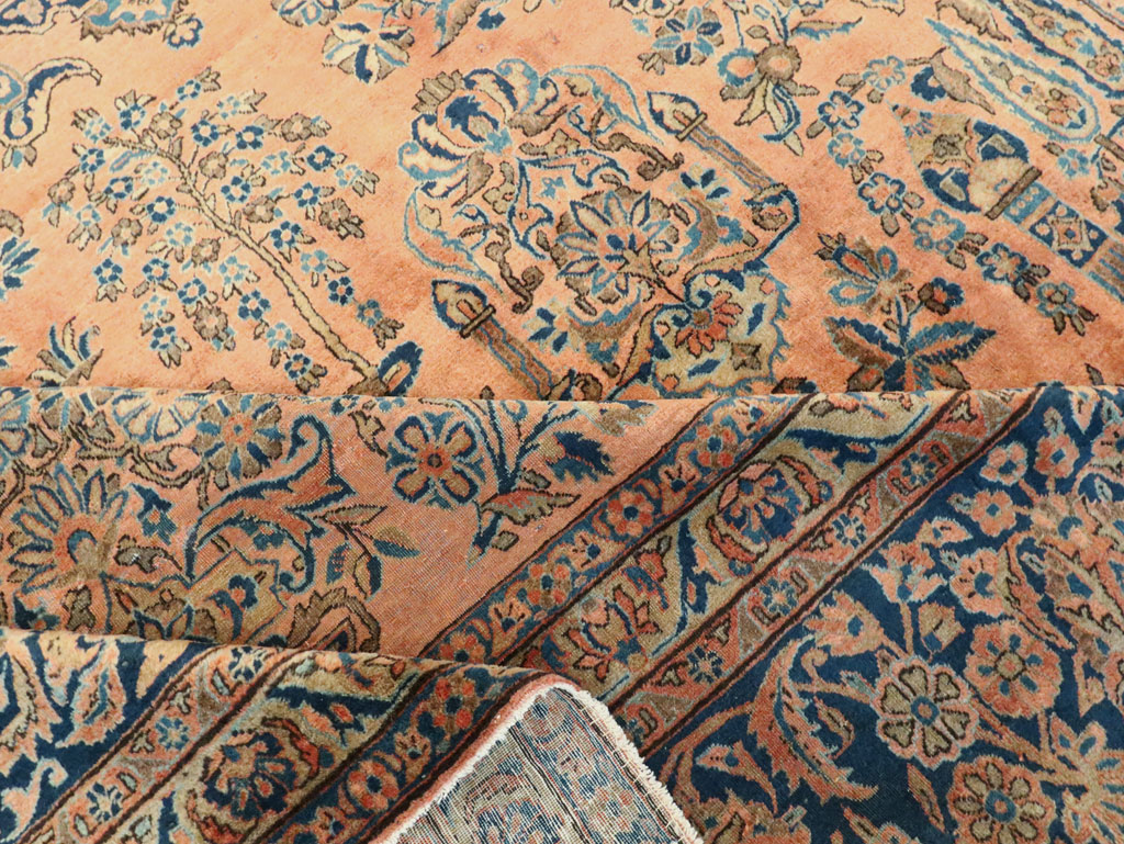 Antique Persian Kashan Carpet, No.14853 - Staging
