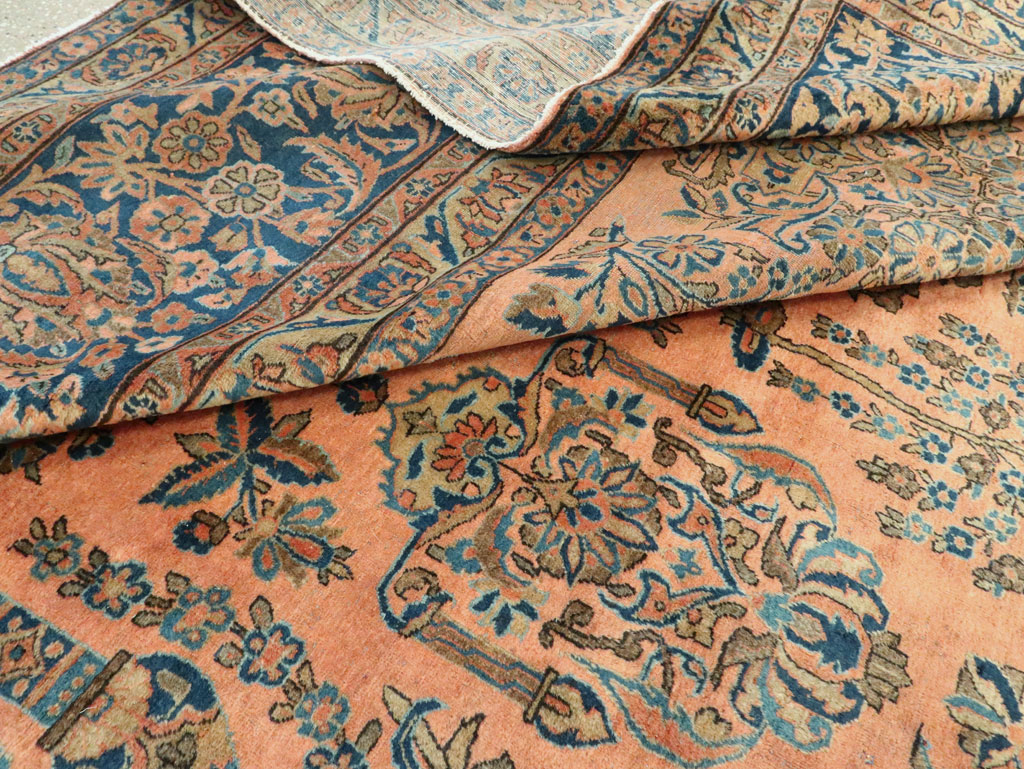 Antique Persian Kashan Carpet, No.14853 - Staging