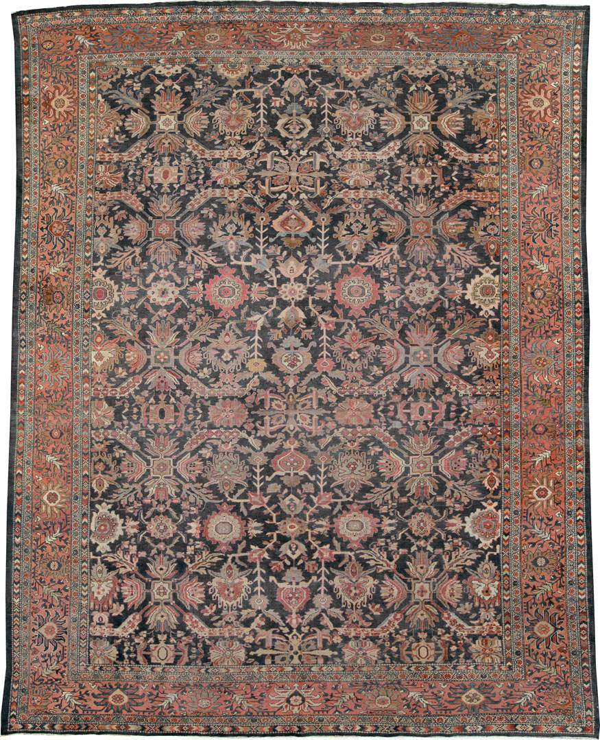 Antique Persian Malayer Room Size Carpet, No.14858 - Staging