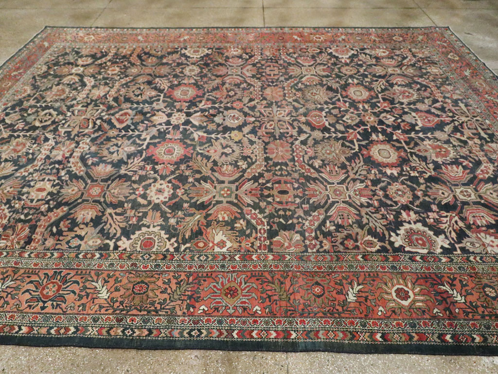 Antique Persian Malayer Room Size Carpet, No.14858 - Staging