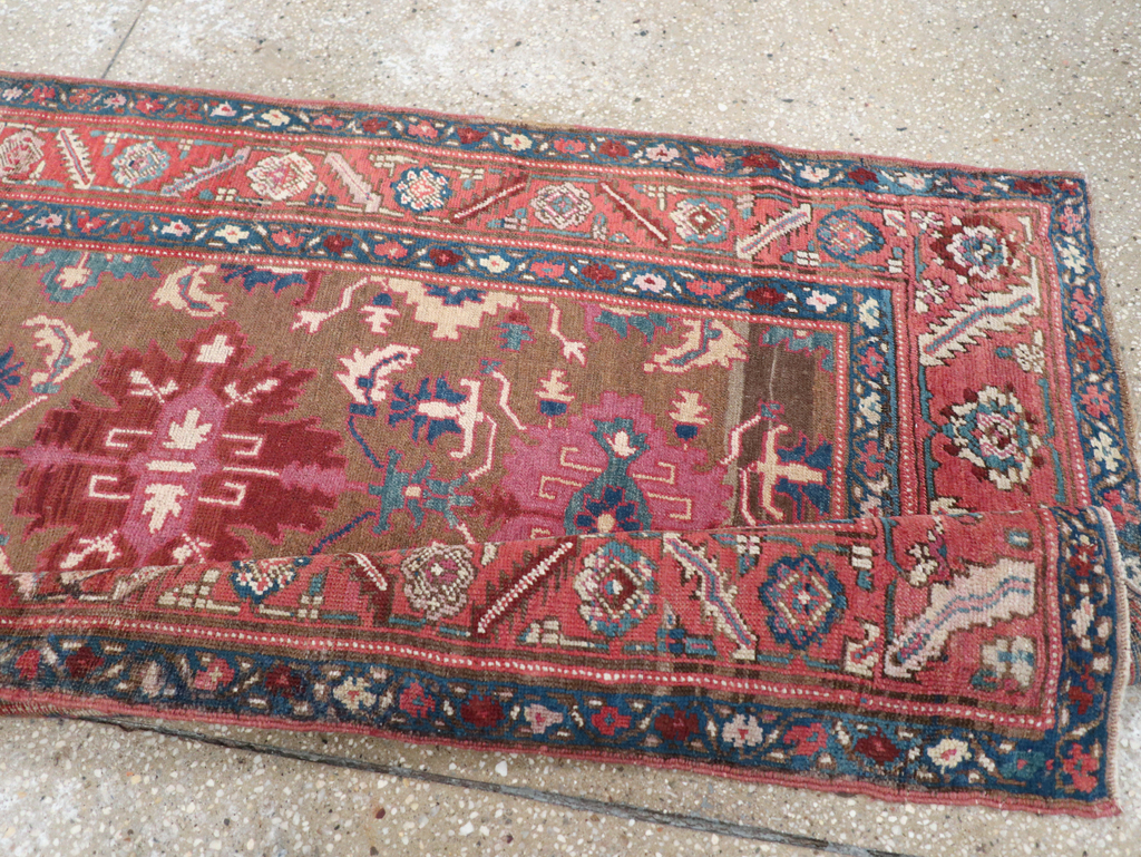 Antique Persian Bakshaish Runner, No.14896 - Staging