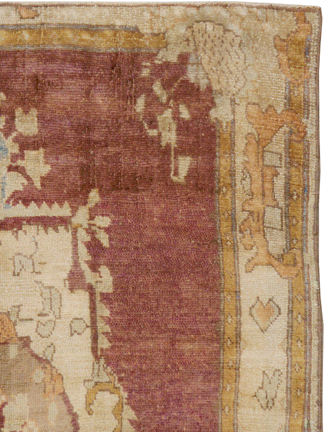 Antique Turkish Oushak Rug, No.14925 - Staging