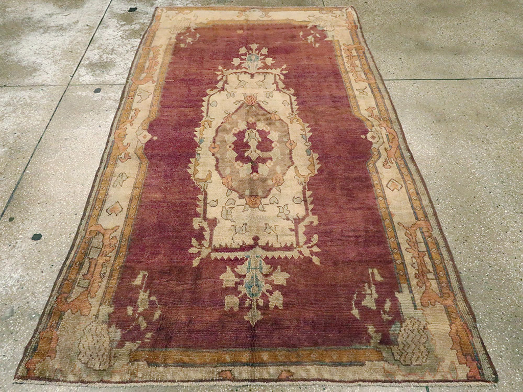 Antique Turkish Oushak Rug, No.14925 - Staging