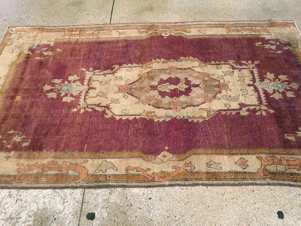 Antique Turkish Oushak Rug, No.14925 - Staging