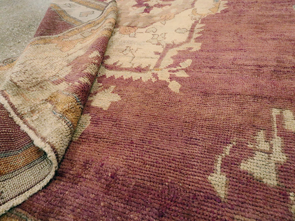 Antique Turkish Oushak Rug, No.14925 - Staging