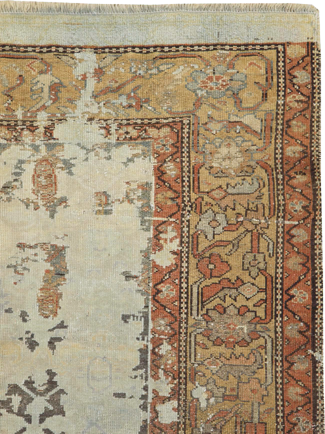 Antique Persian Distressed Kurdish Rug, No.15107 - Staging