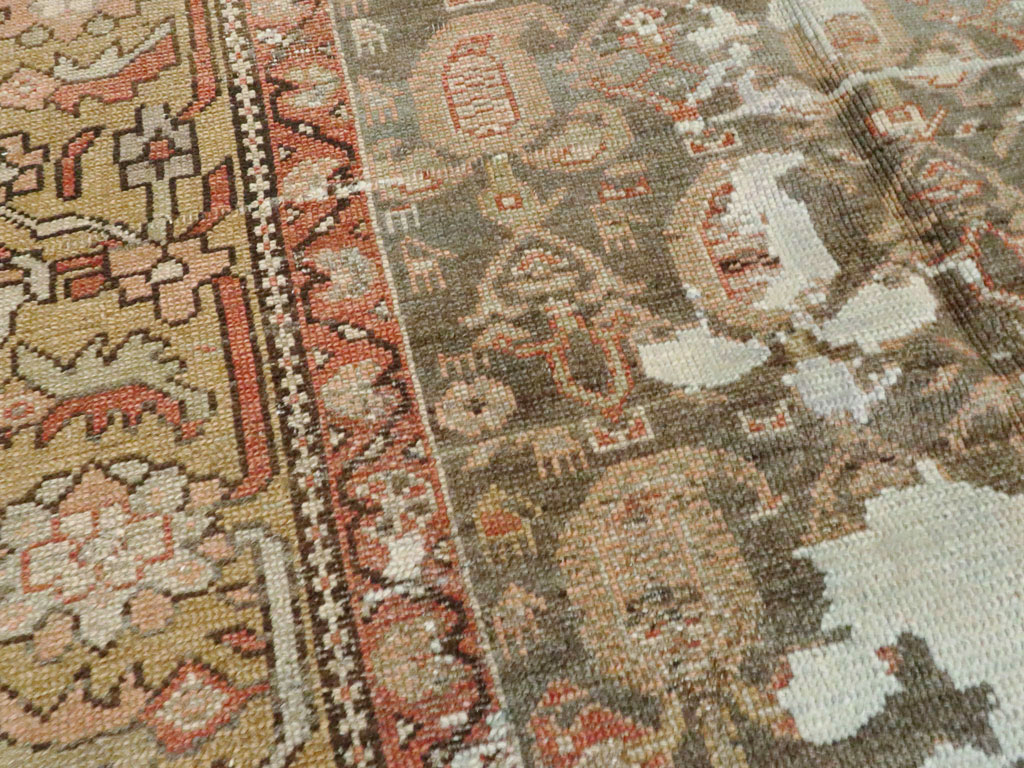 Antique Persian Distressed Kurdish Rug, No.15107 - Staging