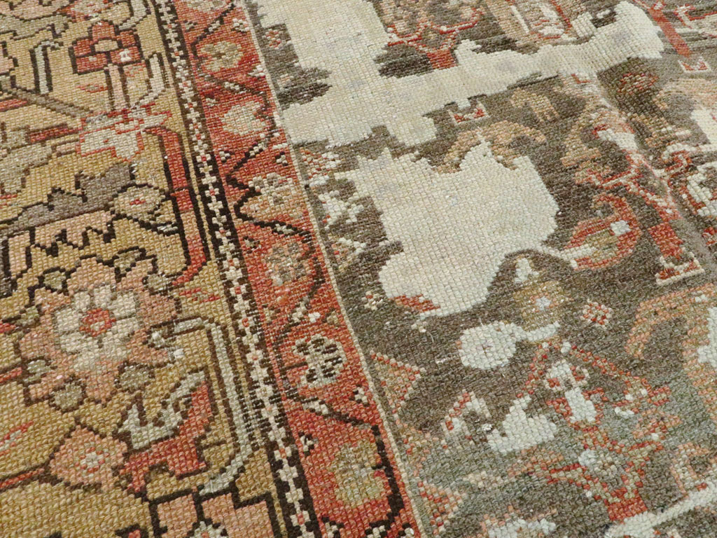 Antique Persian Distressed Kurdish Rug, No.15107 - Staging