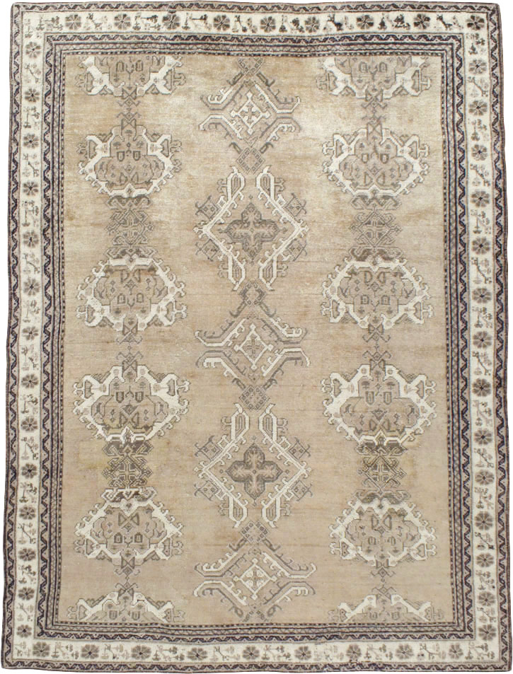Antique Turkish Oushak Square Accent Carpet, No.15174 - Staging
