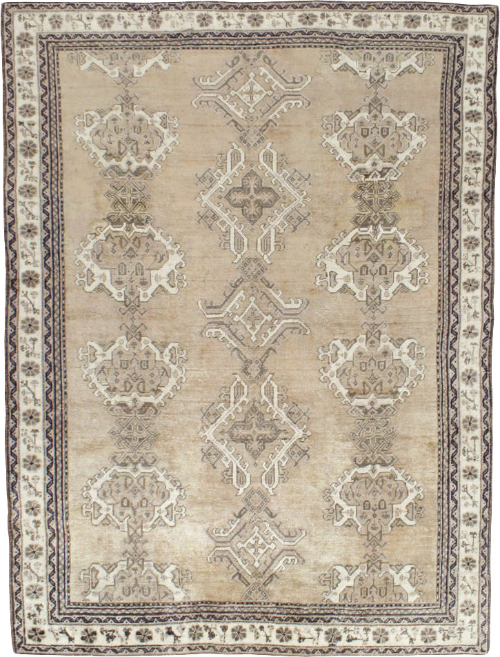 Antique Turkish Oushak Square Accent Carpet, No.15174 - Staging