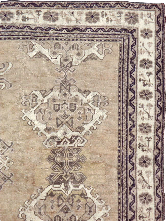 Antique Turkish Oushak Square Accent Carpet, No.15174 - Staging