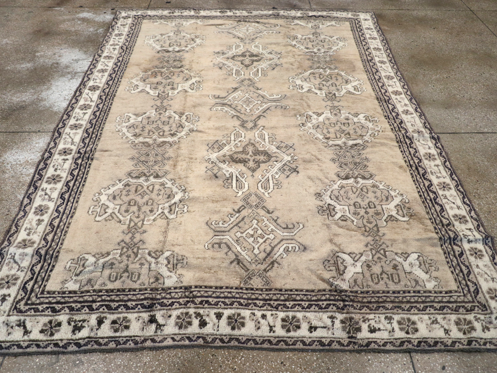 Antique Turkish Oushak Square Accent Carpet, No.15174 - Staging
